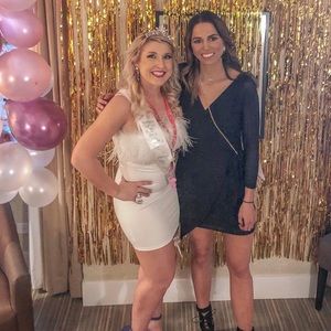 White Feather Bachelorette dress